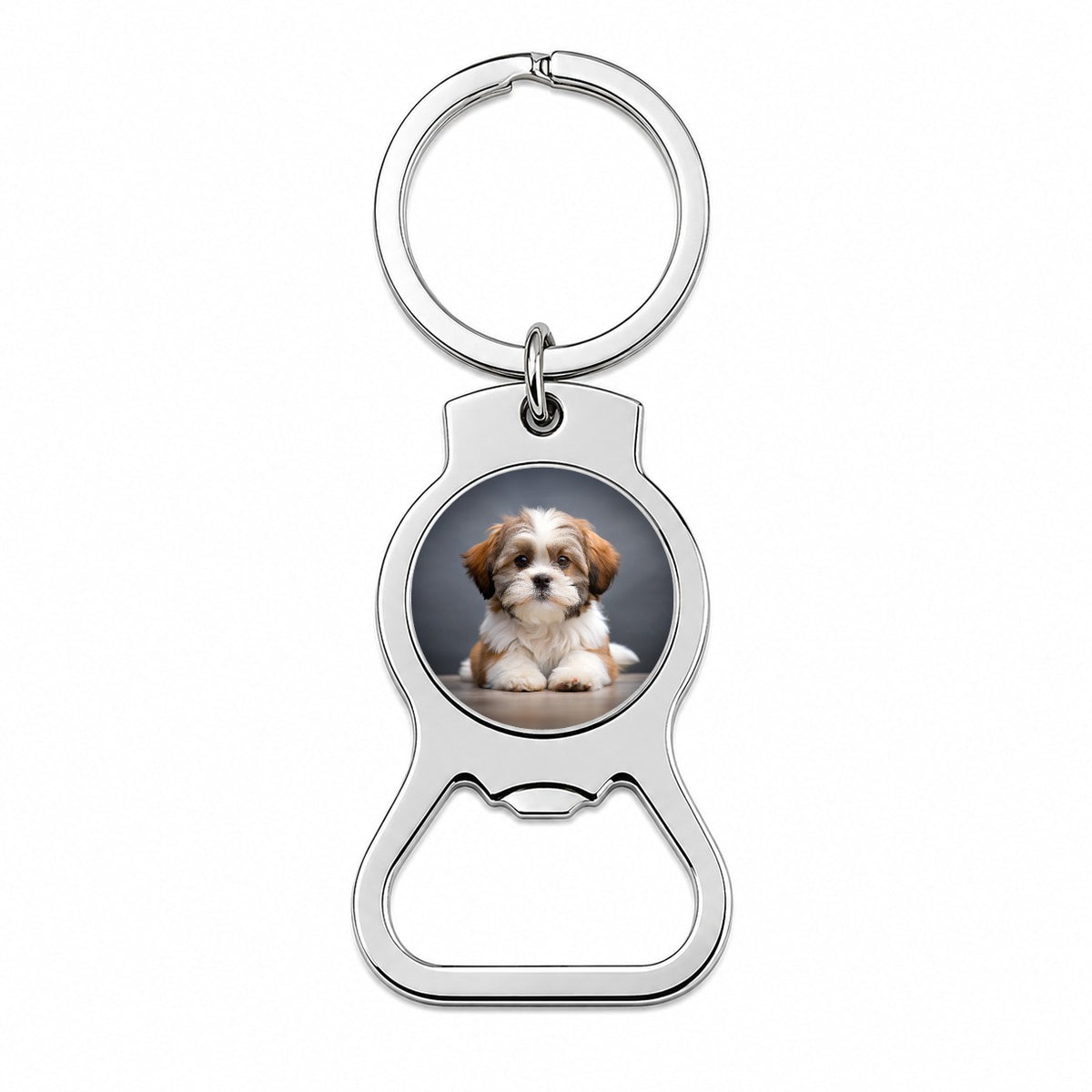 Lhasa Apso Dog Puppy Photo Bottle Opener Keychain