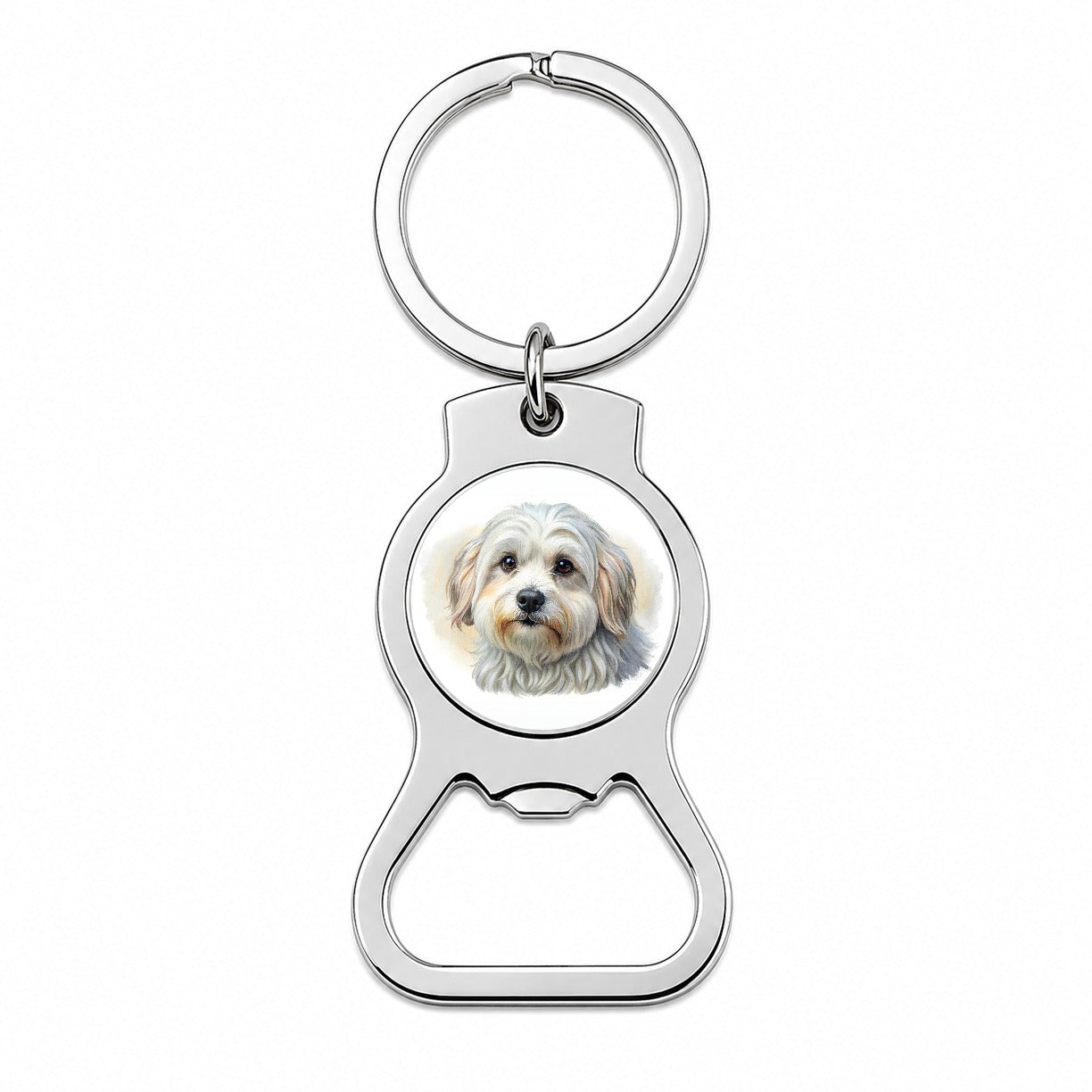 Lowchen Little Lion Dog Illustration Bottle Opener Keychain