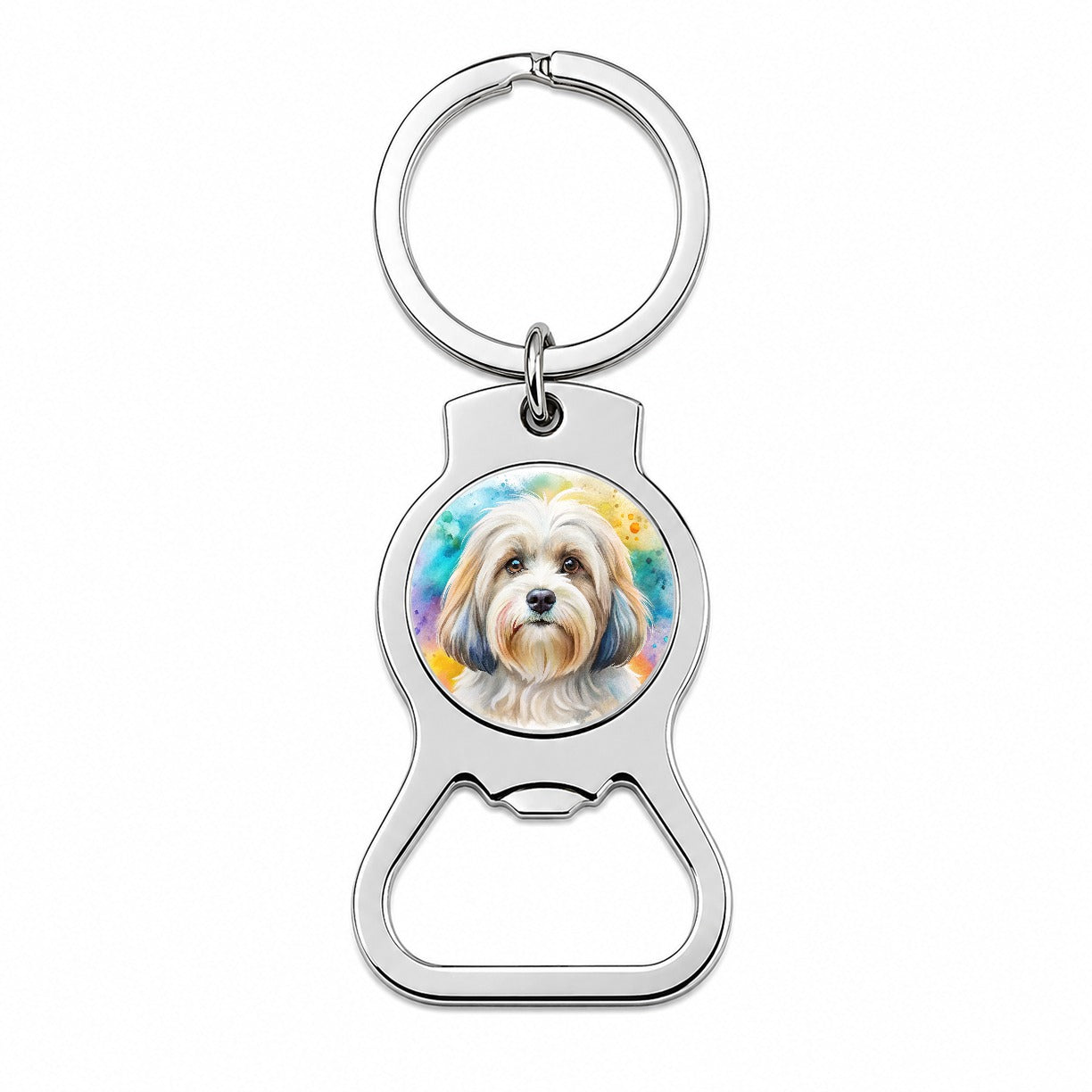 Lowchen Little Lion Dog Watercolor Style Bottle Opener Keychain