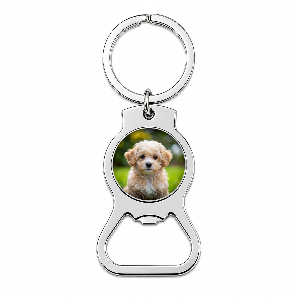 Maltipoo Dog Puppy Photo Bottle Opener Keychain