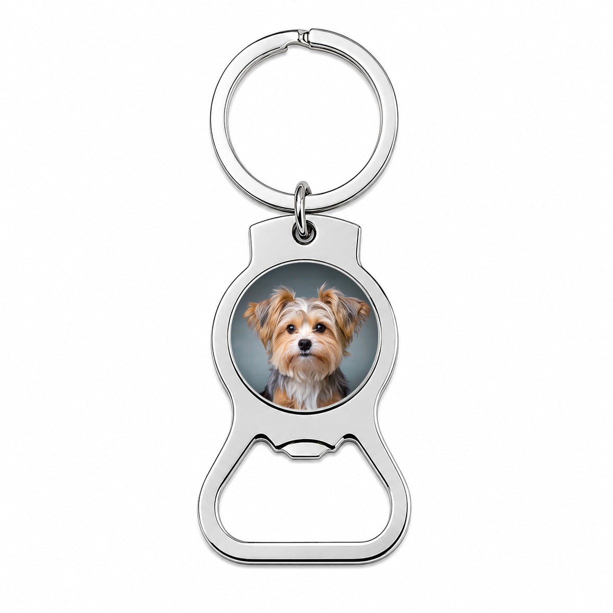 Morkie Dog Photo Bottle Opener Keychain