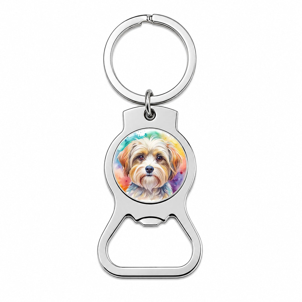 Morkie Dog Watercolor Style Bottle Opener Keychain