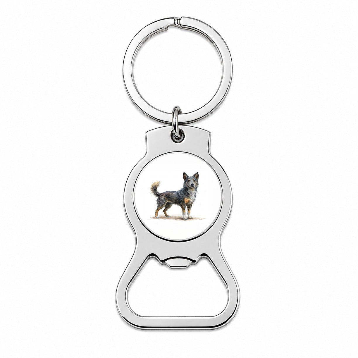 Mudi Dog Illustration Bottle Opener Keychain