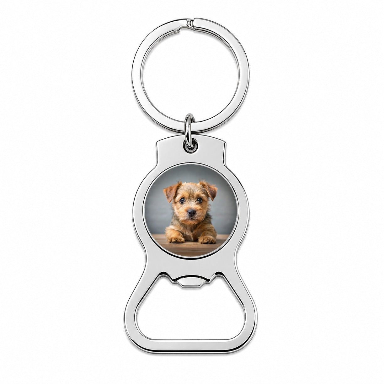 Norfolk Terrier Dog Puppy Photo Bottle Opener Keychain