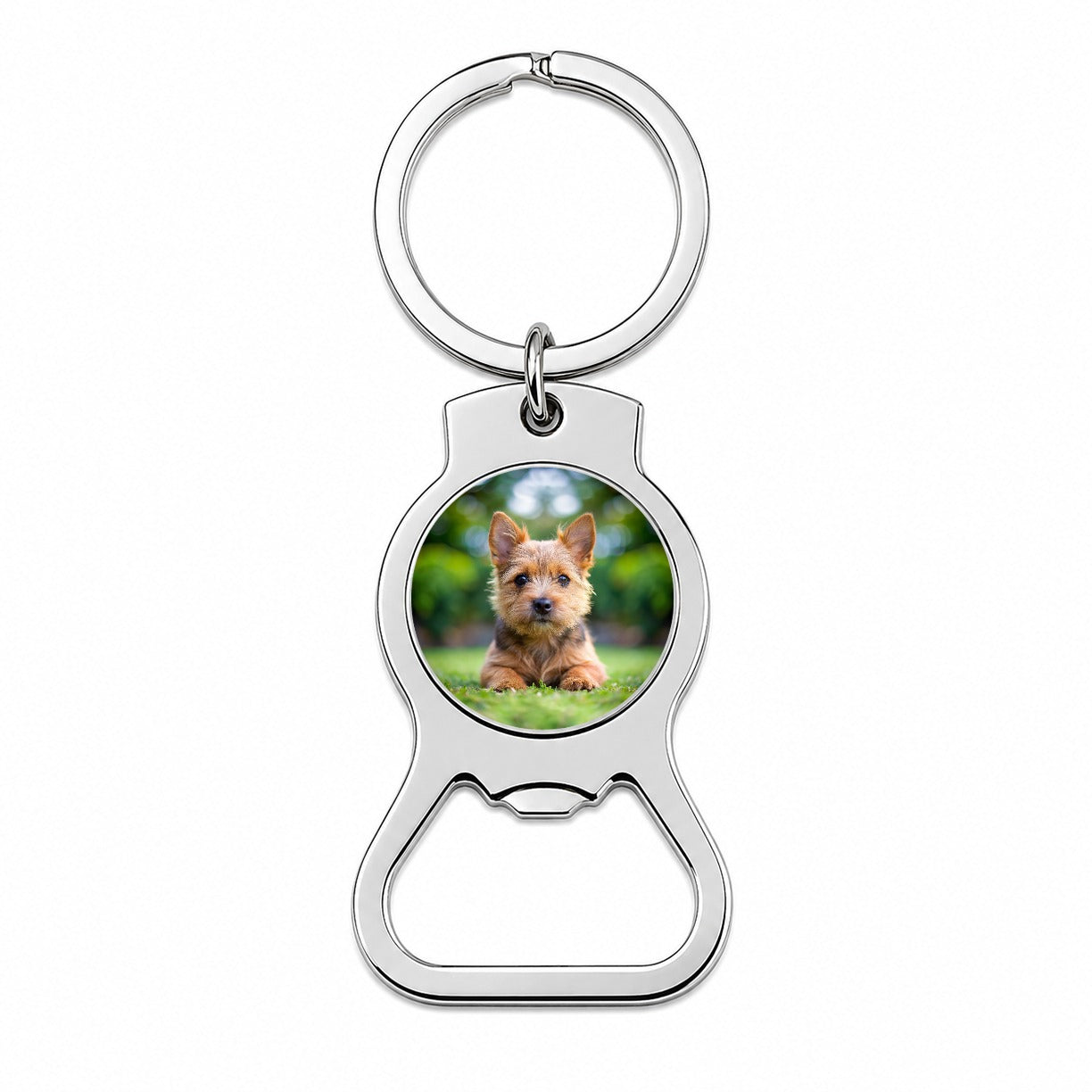 Norwich Terrier Dog Puppy Photo Bottle Opener Keychain