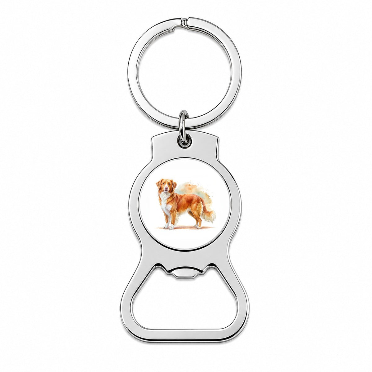 Nova Scotia Duck Tolling Retriever Dog Watercolor Style Bottle Opener Keychain