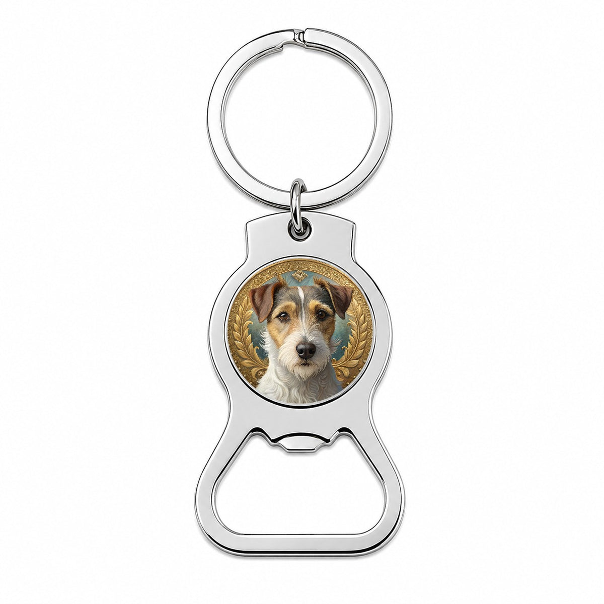 Parson Russell Terrier Dog Art Nouveau Bottle Opener Keychain