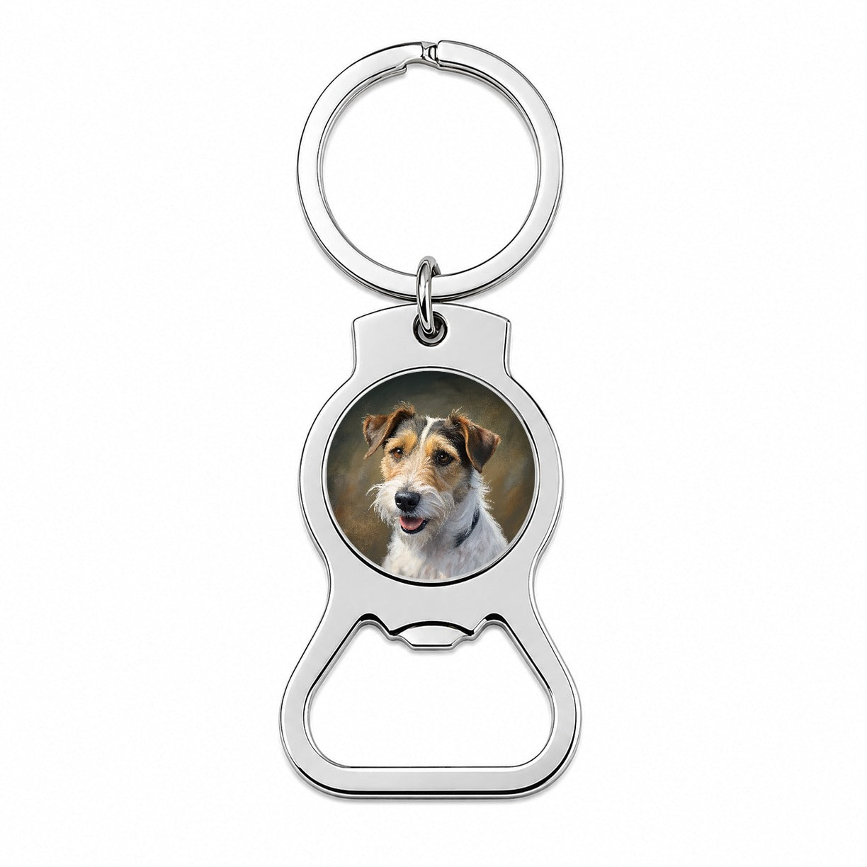 Parson Russell Terrier Dog Illustration Bottle Opener Keychain
