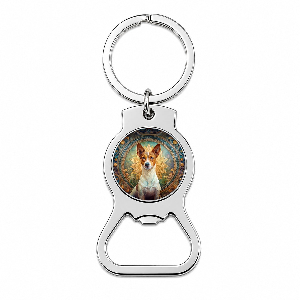 Portuguese Podengo Pequeno Dog Art Nouveau Bottle Opener Keychain