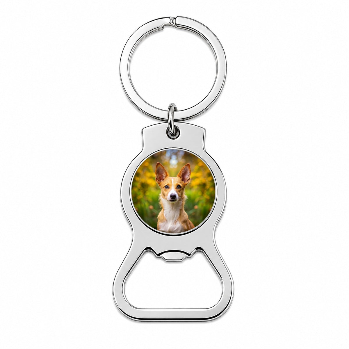 Portuguese Podengo Pequeno Dog Photo Bottle Opener Keychain