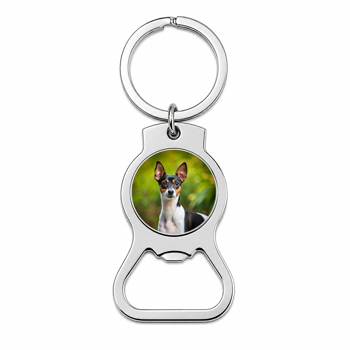 Rat Terrier Dog Photo Bottle Opener Keychain