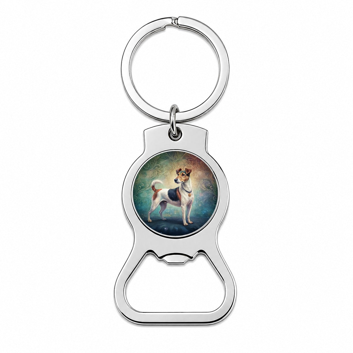 Smooth Fox Terrier Dog Art Nouveau Bottle Opener Keychain