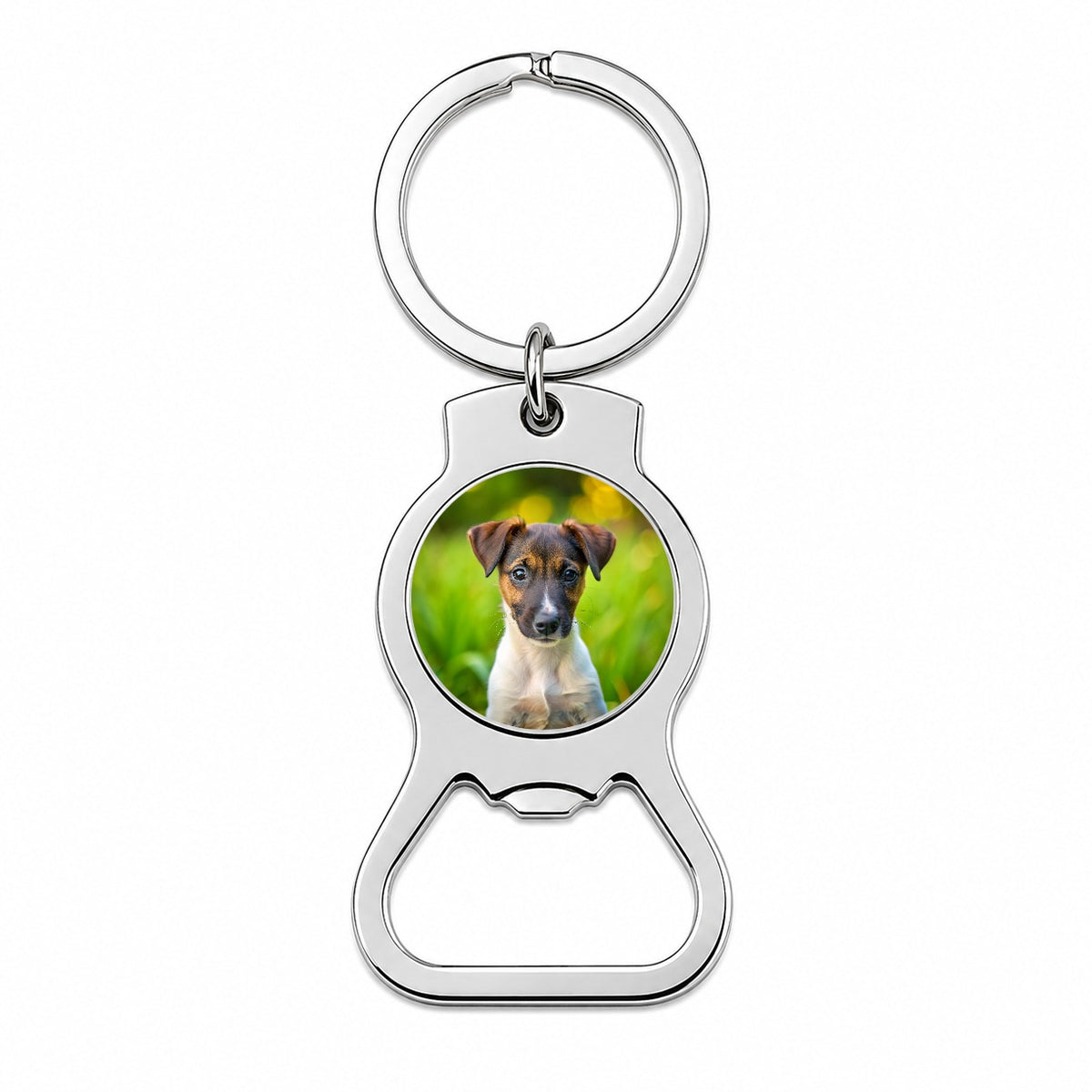 Smooth Fox Terrier Dog Puppy Photo Bottle Opener Keychain