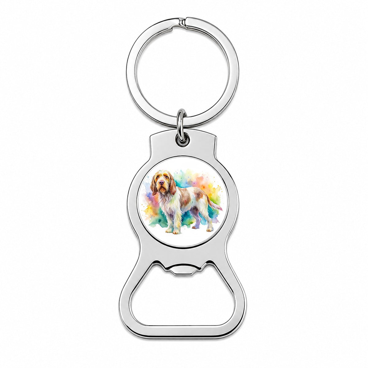 Spinone Italiano Dog Watercolor Style Bottle Opener Keychain
