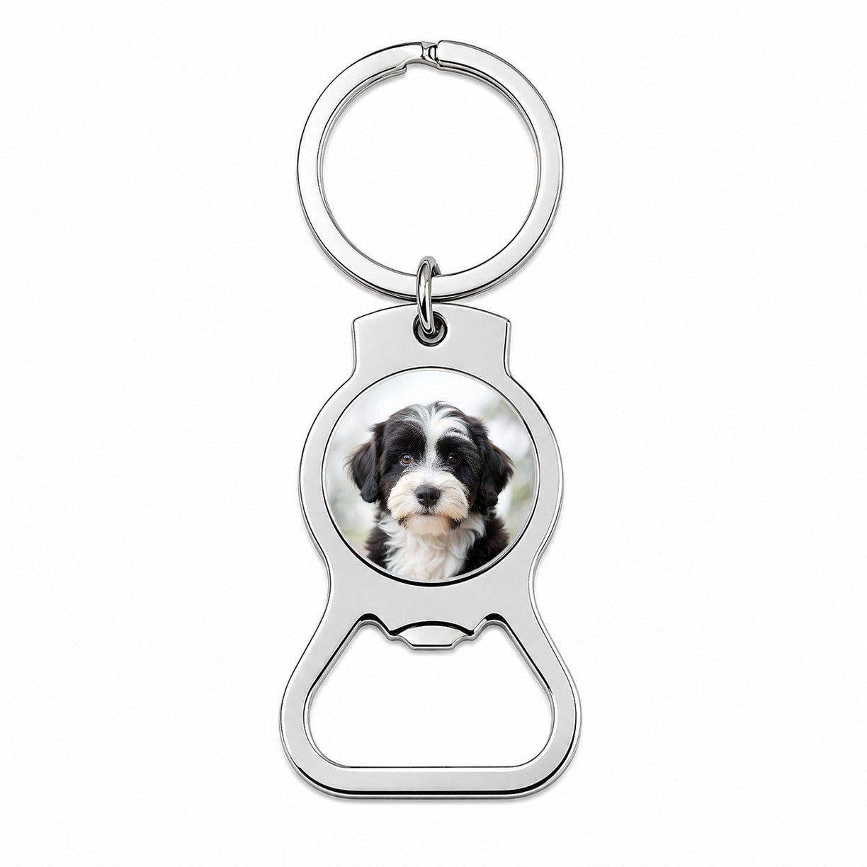 Tibetan Terrier Dog Puppy Photo Bottle Opener Keychain