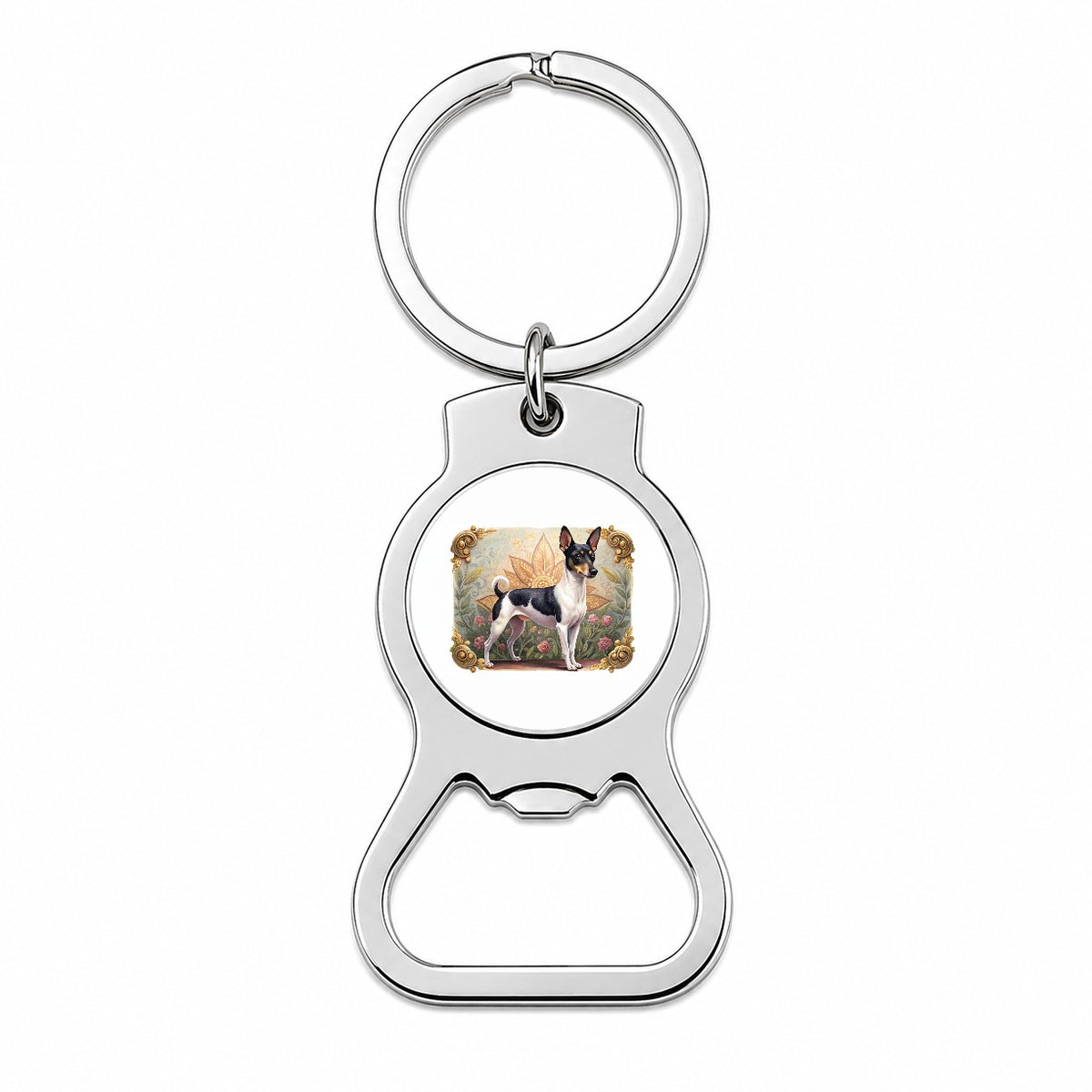 Toy Fox Terrier Dog Art Nouveau Bottle Opener Keychain