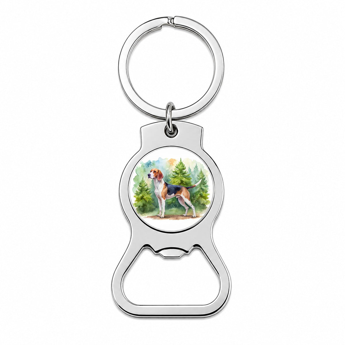 Treeing Walker Coonhound Dog Watercolor Style Bottle Opener Keychain