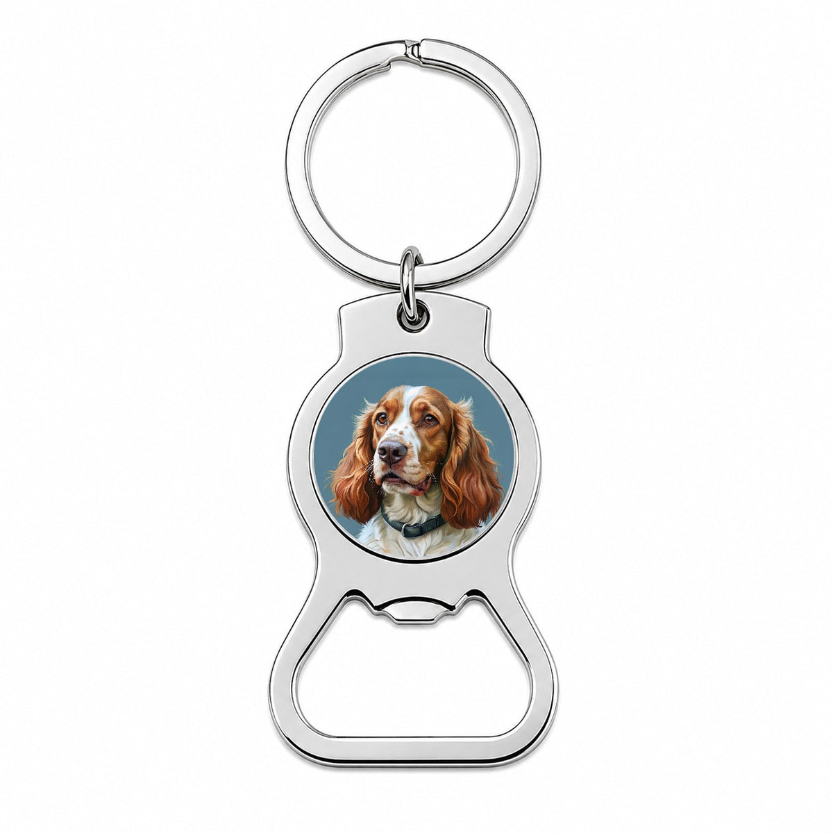 Welsh Springer Spaniel Dog Illustration Bottle Opener Keychain