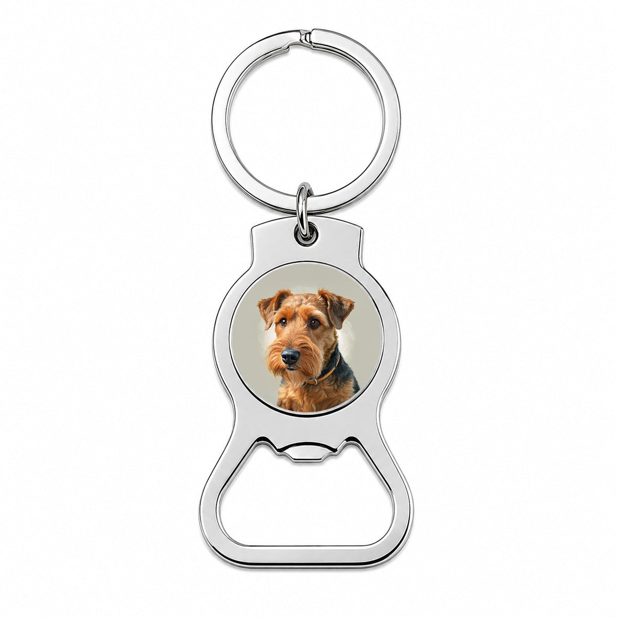 Welsh Terrier Dog Illustration Bottle Opener Keychain