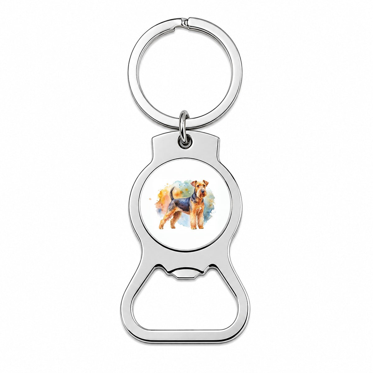 Welsh Terrier Dog Watercolor Style Bottle Opener Keychain