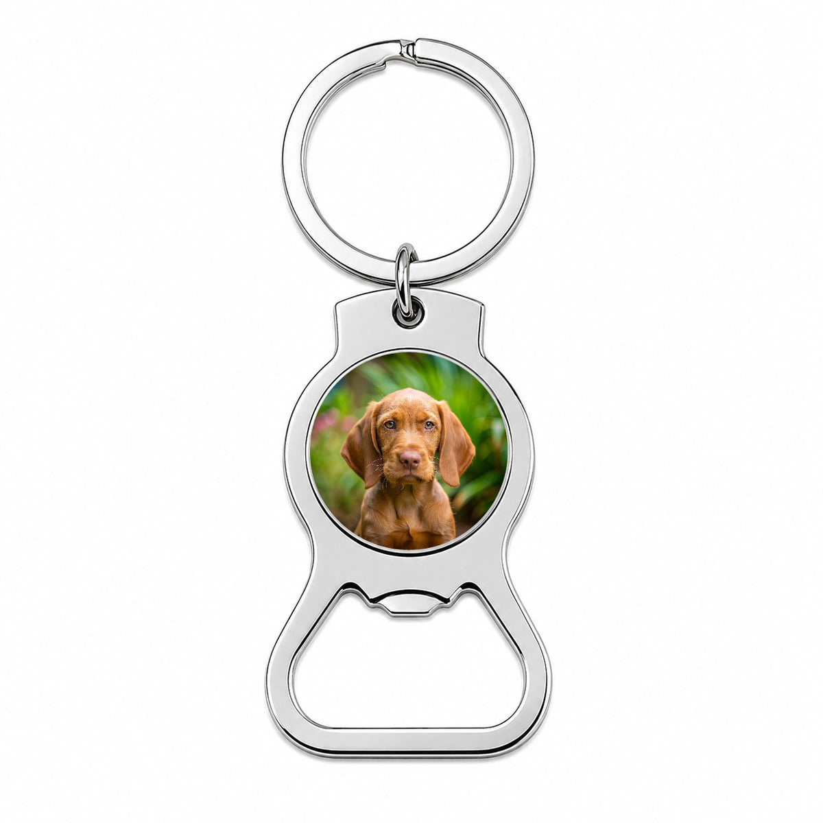 Wirehaired Vizsla Dog Puppy Photo Bottle Opener Keychain