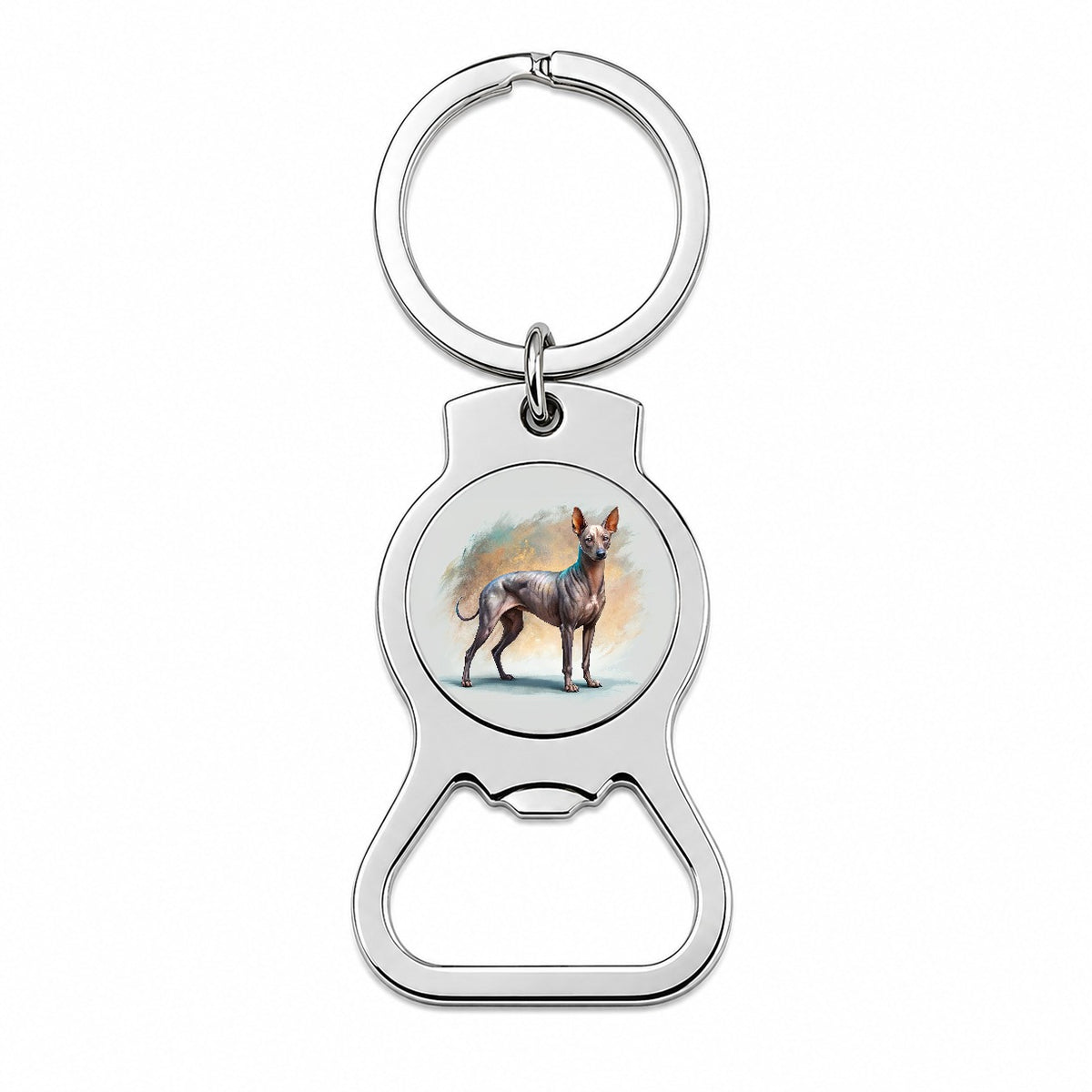 Xoloitzcuintli Xolo Mexican Hairless Dog Illustration Bottle Opener Keychain