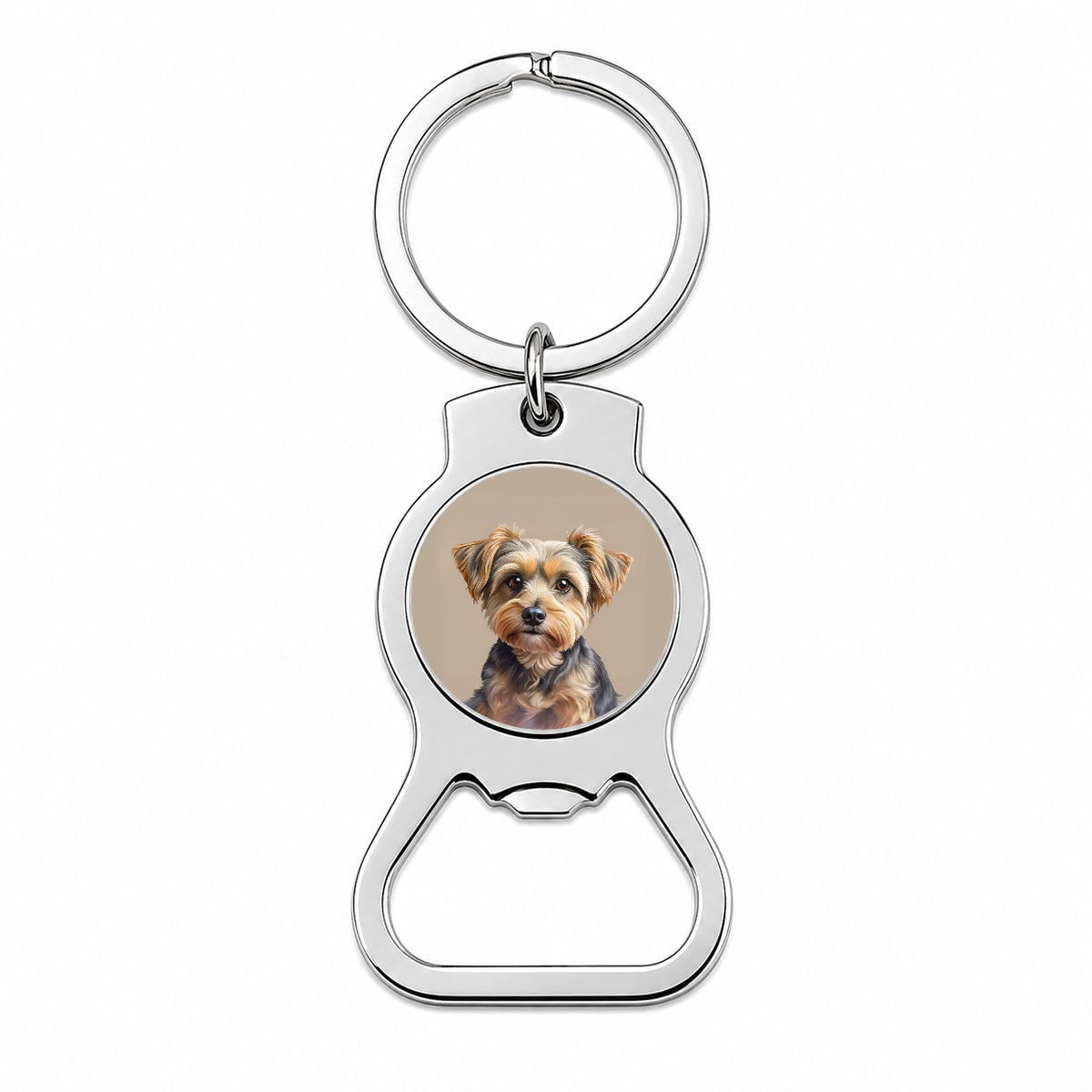 Yorkipoo Dog Illustration Bottle Opener Keychain
