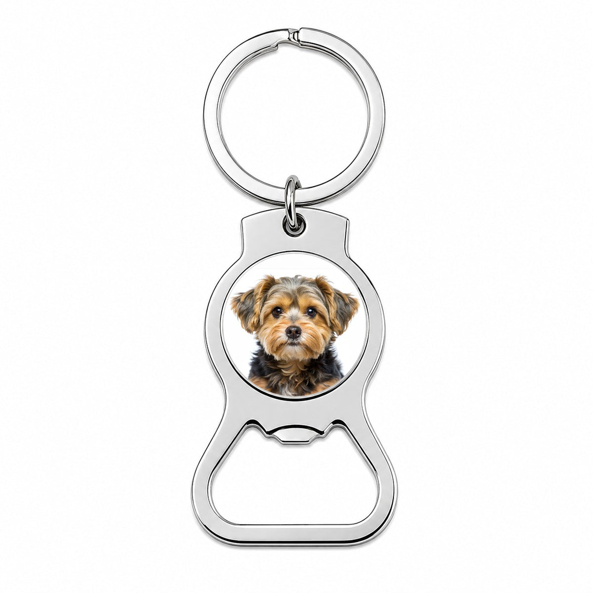 Yorkipoo Dog Photo Bottle Opener Keychain