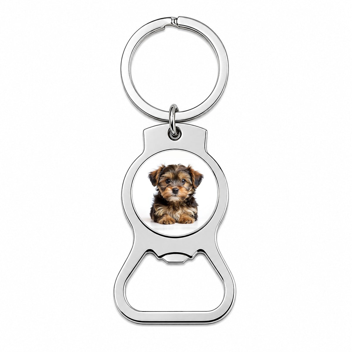 Yorkipoo Dog Puppy Photo Bottle Opener Keychain