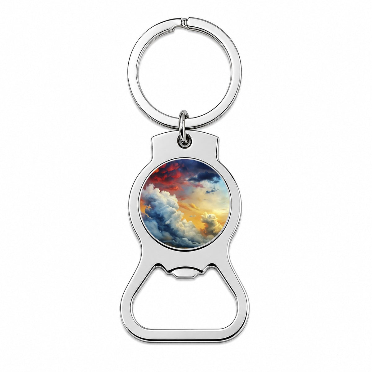 Cloudy Sky Colors Bottle Opener Keychain