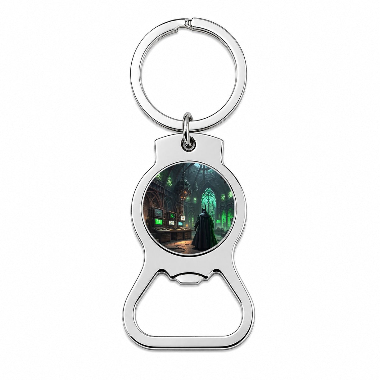 Evil Supervillain Lair Bottle Opener Keychain