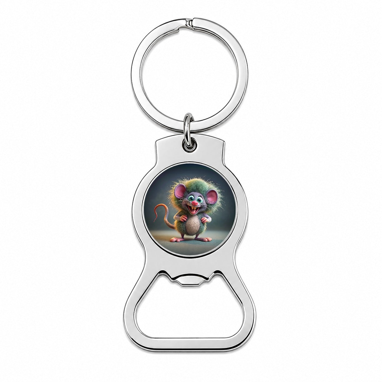 Funny Funky Crazy Mouse Bottle Opener Keychain