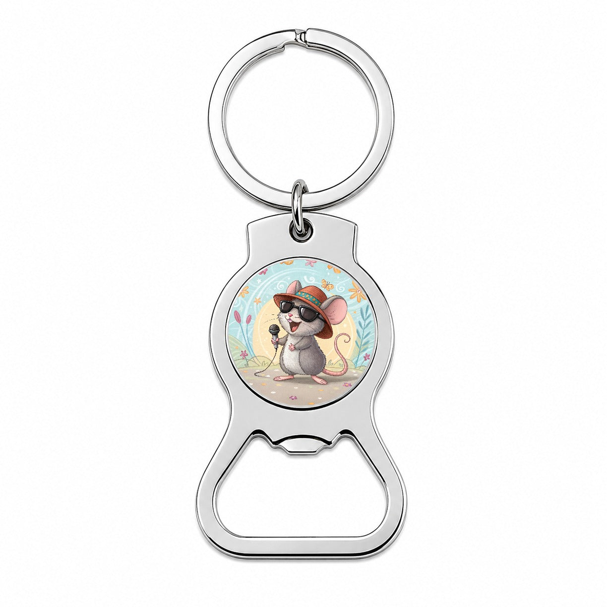 Funny Singing Cool Mouse Bottle Opener Keychain