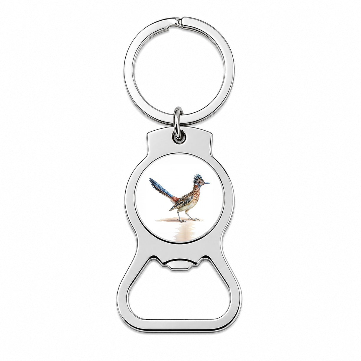 Greater Roadrunner New Mexico State Bird Illustration Bottle Opener Keychain