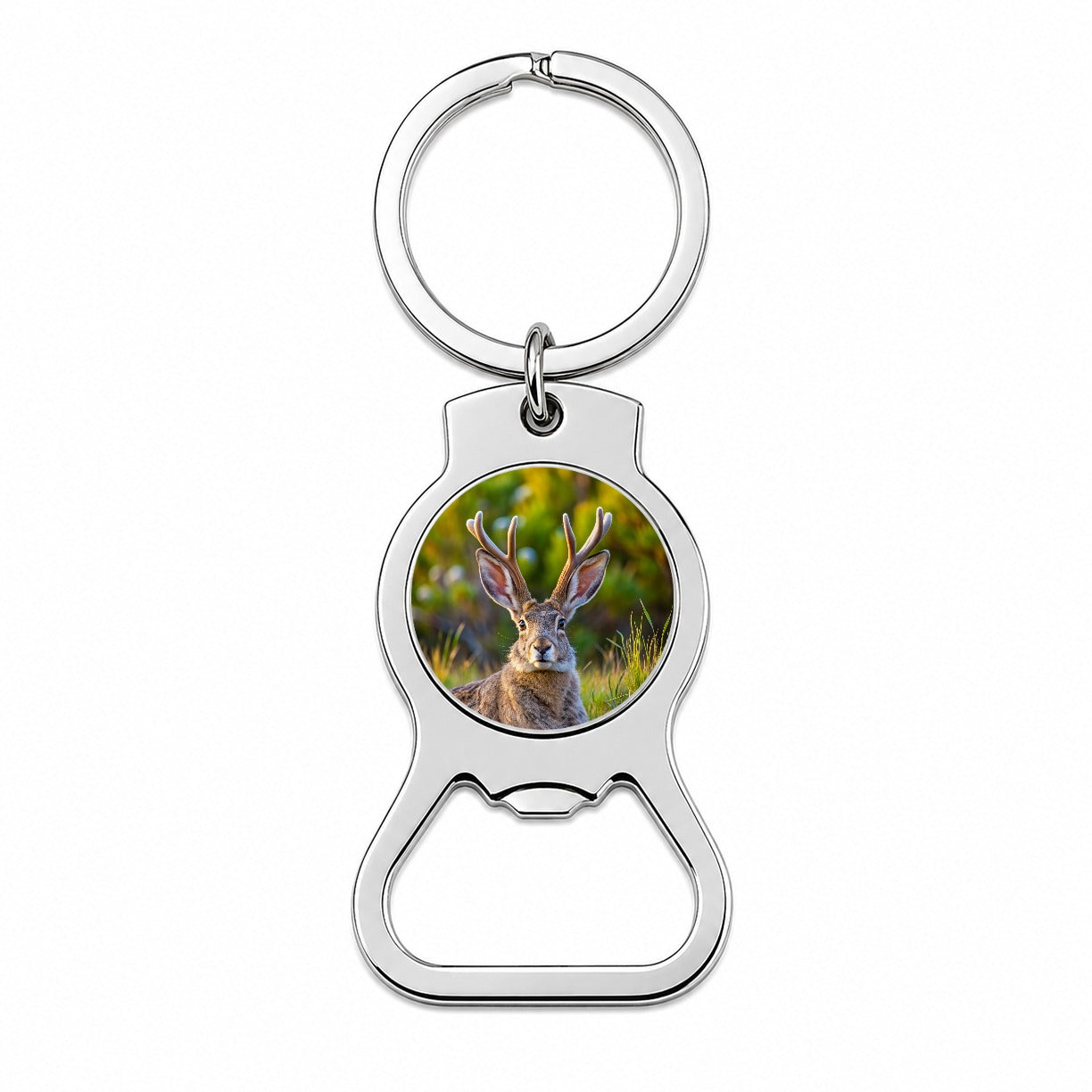 Jackalope In The Wild Bottle Opener Keychain