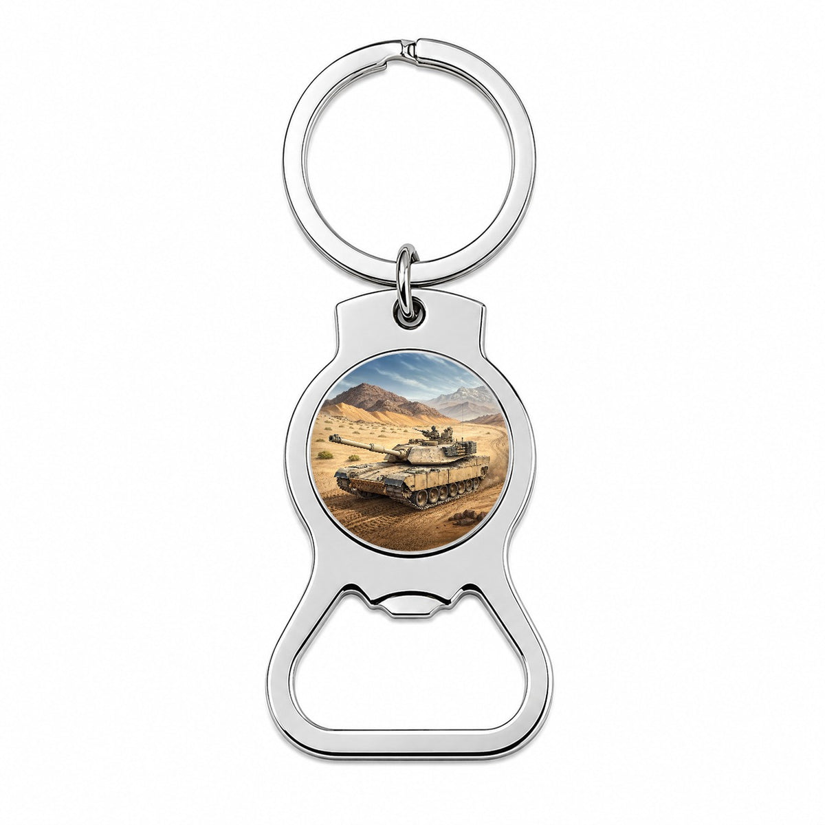 M1 Abrams Tank in the Desert Bottle Opener Keychain