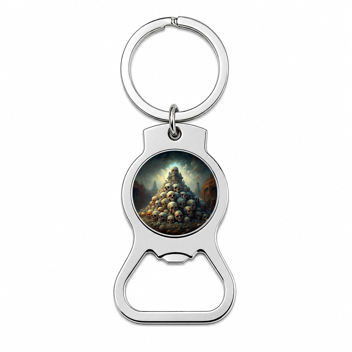 Pile Of Skulls Death Gothic Bottle Opener Keychain