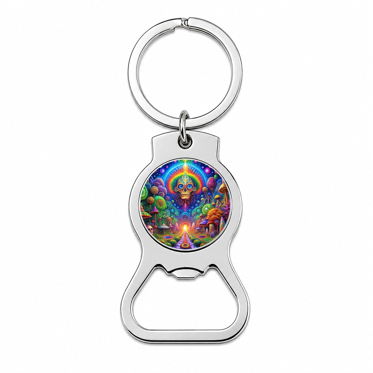 Psychedelic Fantasy Crazy Colorful Scene Bottle Opener Keychain