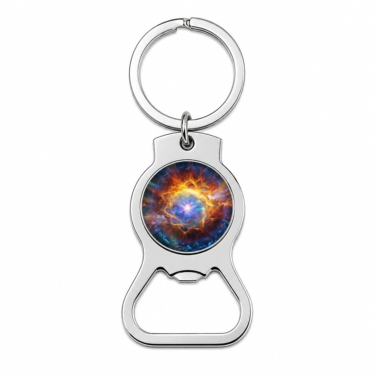 Star Going Supernova Galaxy Space Bottle Opener Keychain