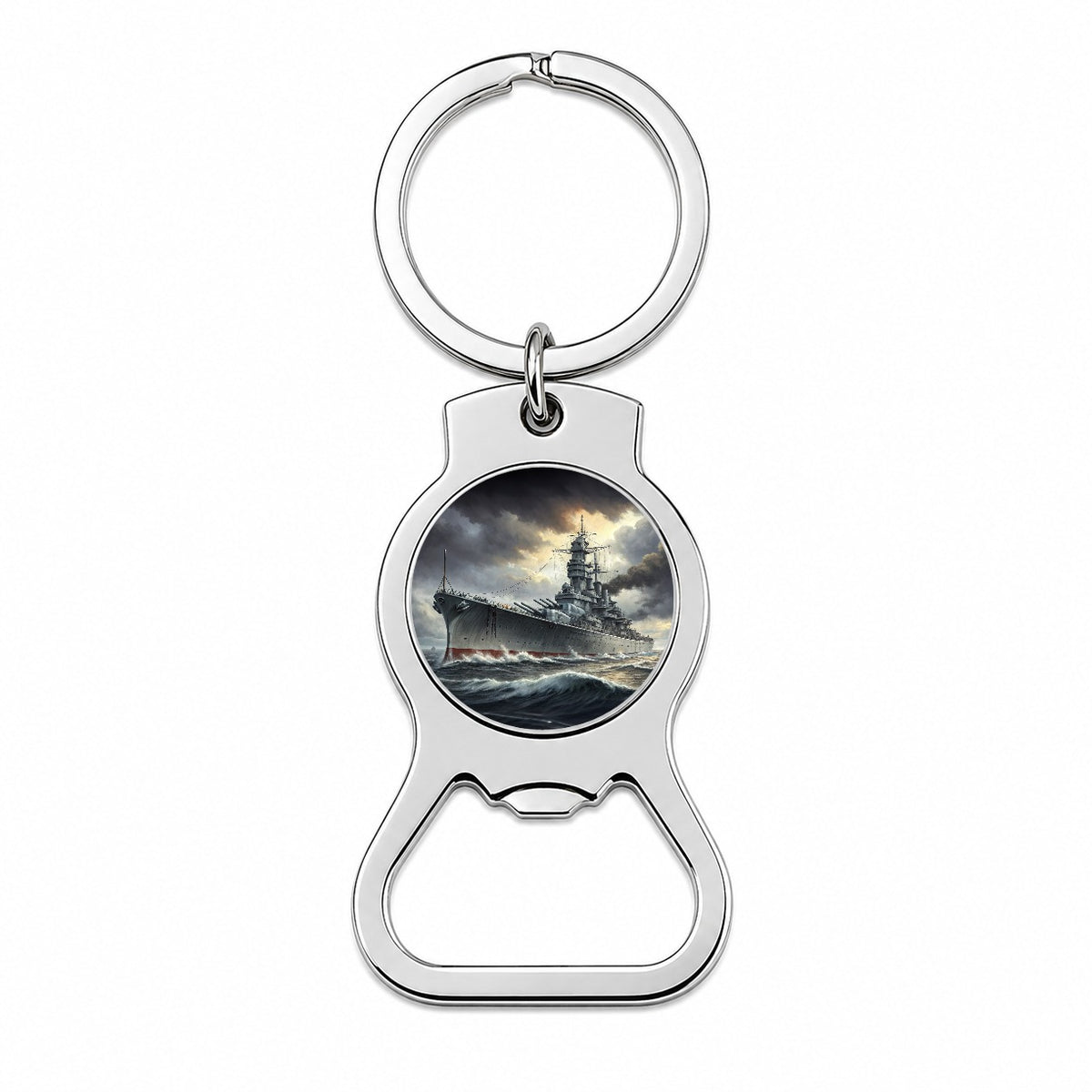 WWII Yamato-Class Battleship At Sea Bottle Opener Keychain