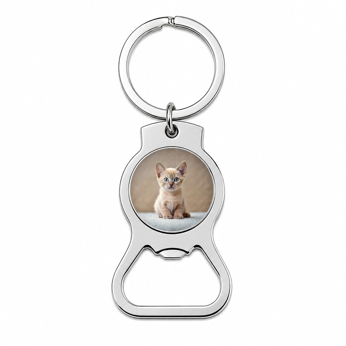 Burmese Cat Kitten Photo Bottle Opener Keychain