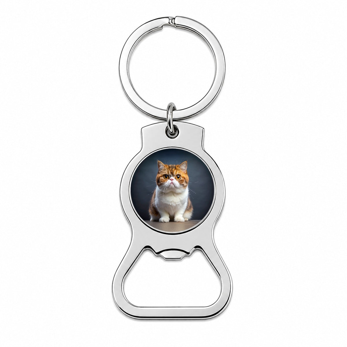 Exotic Shorthair Cat Photo Bottle Opener Keychain