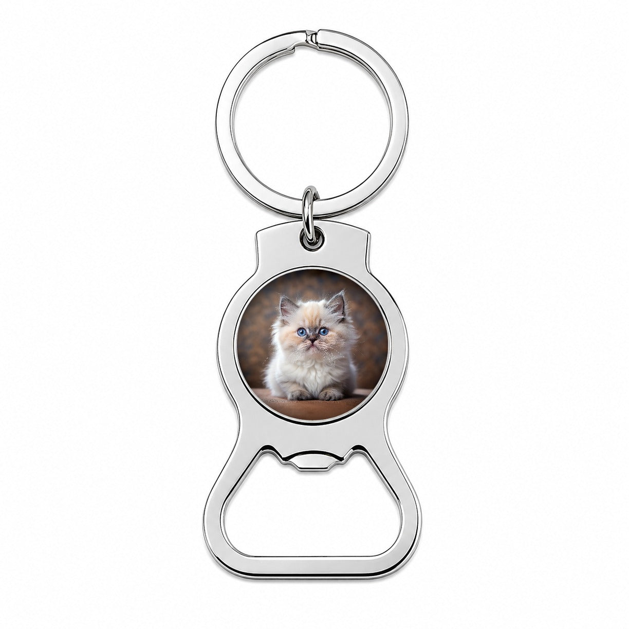 Himalayan Cat Kitten Photo Bottle Opener Keychain