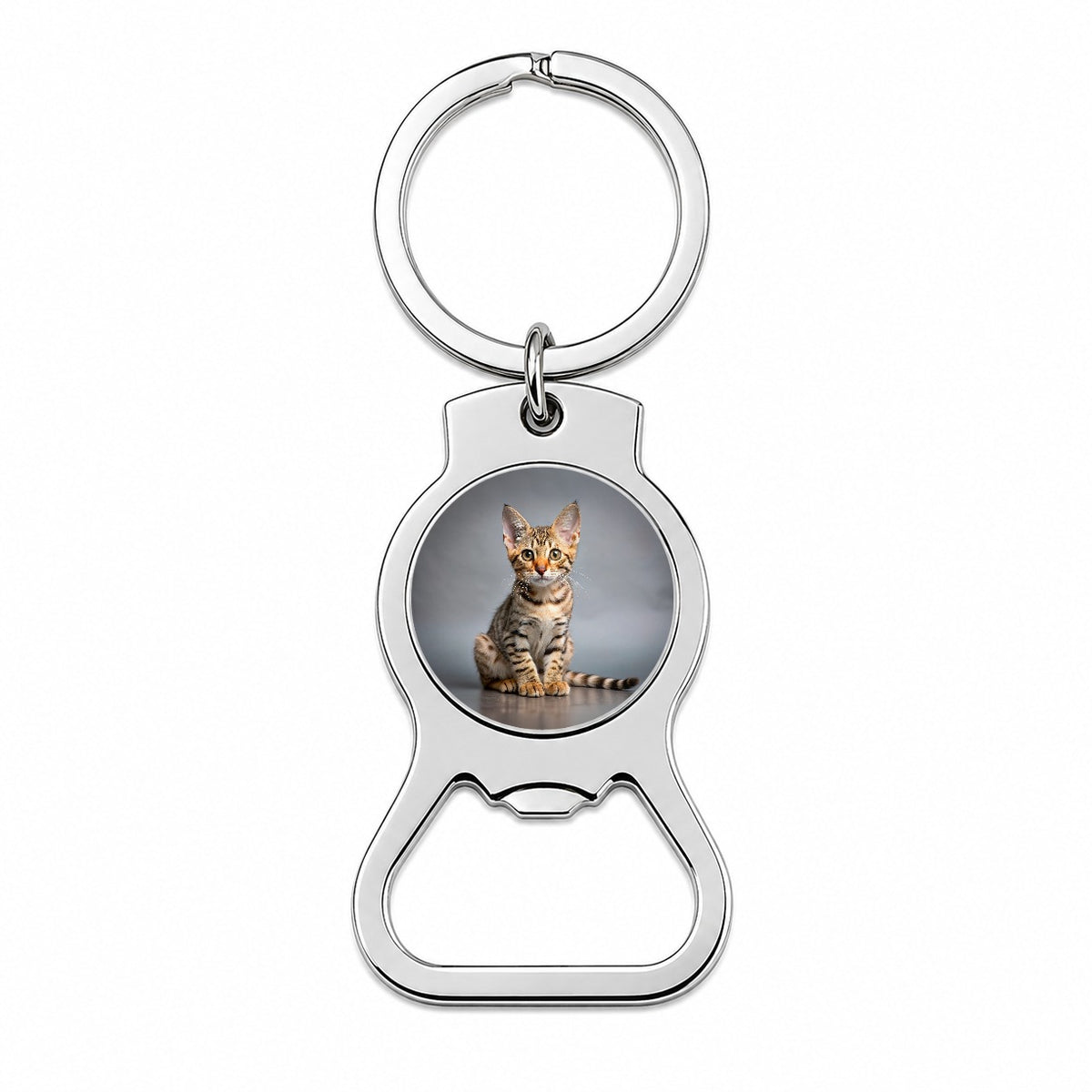 Ocicat Cat Kitten Photo Bottle Opener Keychain