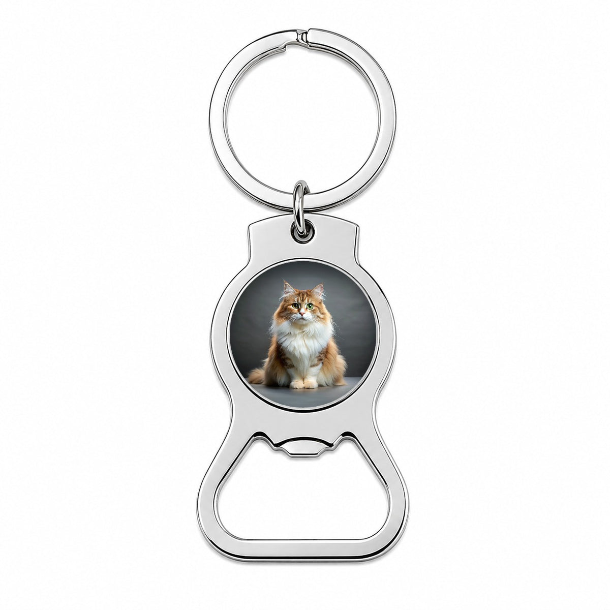 Ragamuffin Cat Photo Bottle Opener Keychain