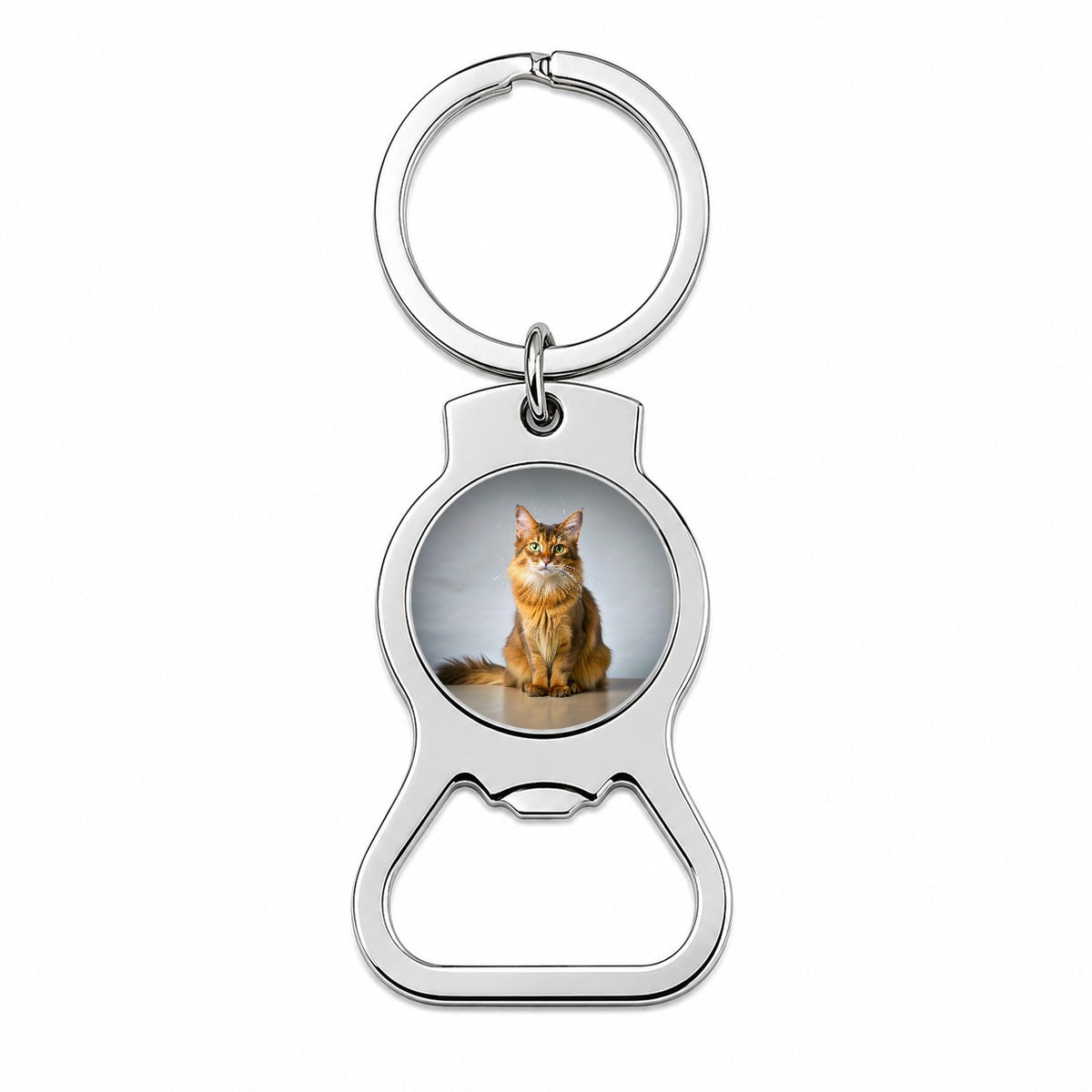 Somali Cat Photo Bottle Opener Keychain