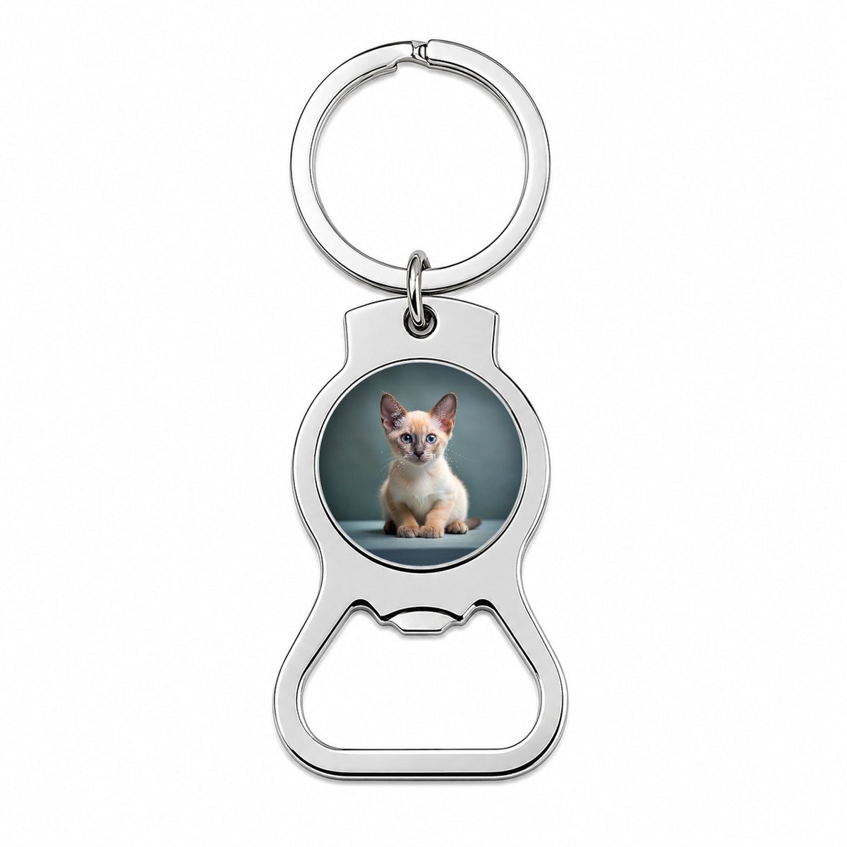 Tonkinese Cat Kitten Photo Bottle Opener Keychain
