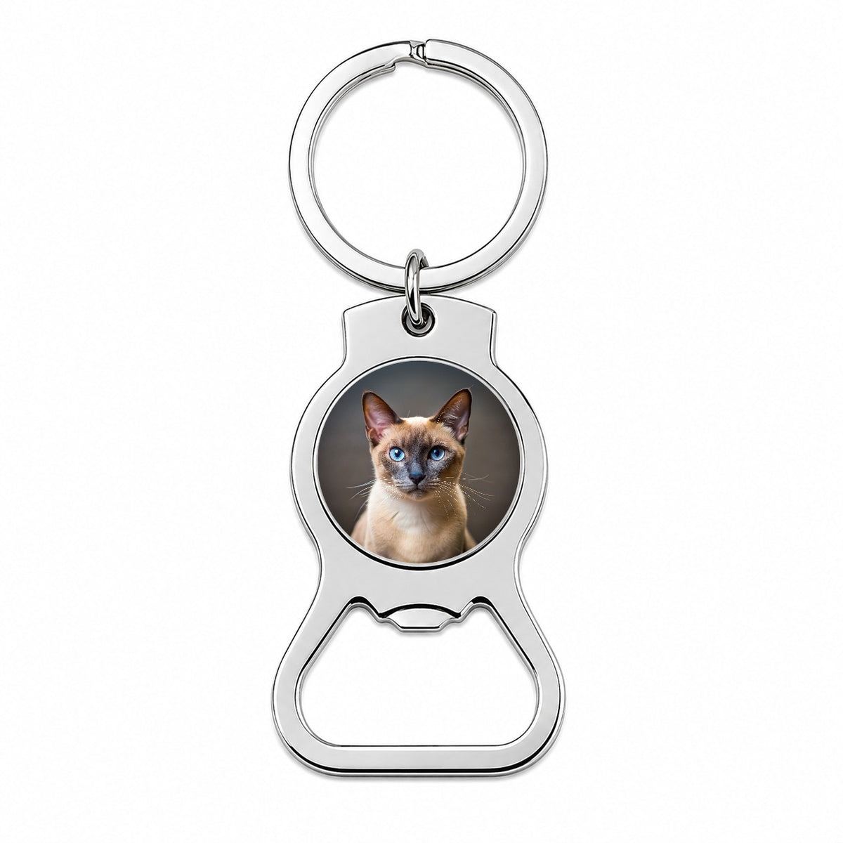 Tonkinese Cat Photo Bottle Opener Keychain