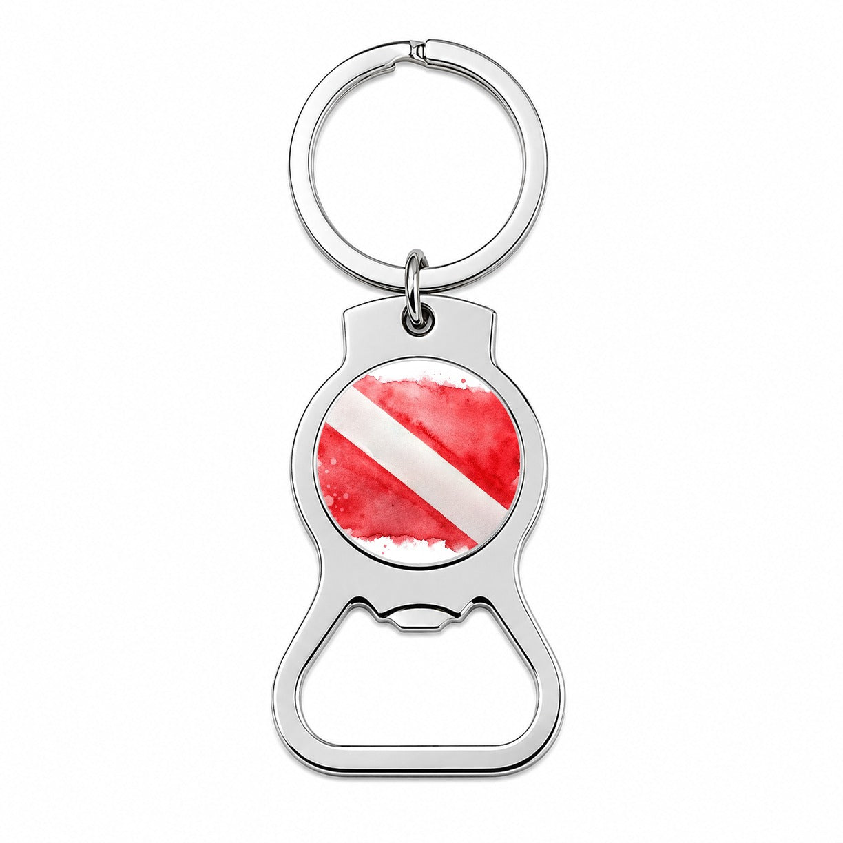 Diver Diving Dive Flag Watercolor Bottle Opener Keychain