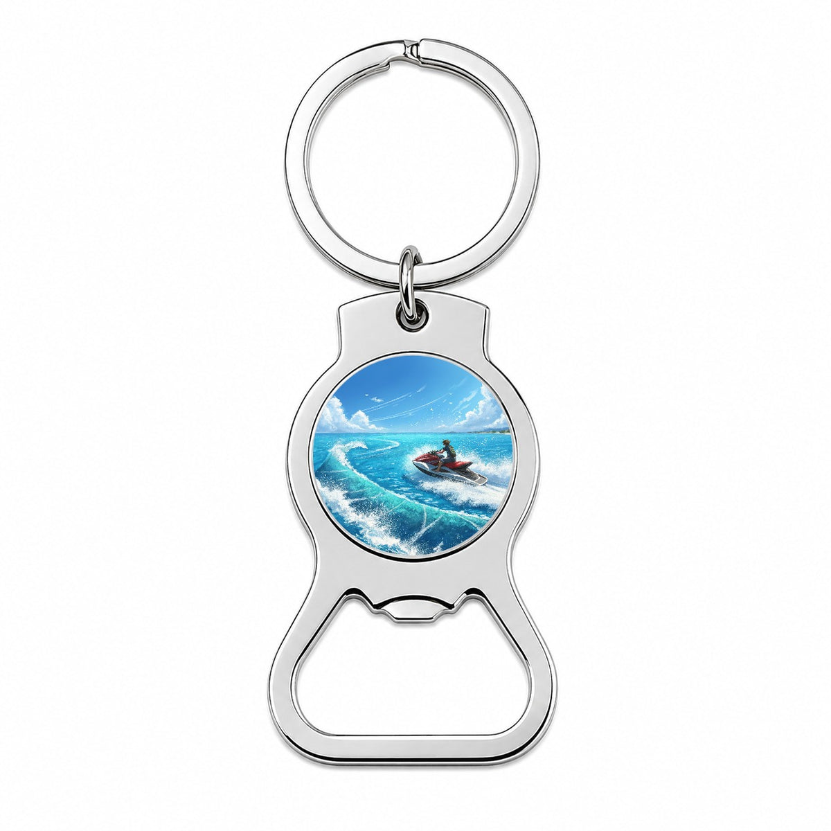 Jet Ski Skiing On Vacation Bottle Opener Keychain